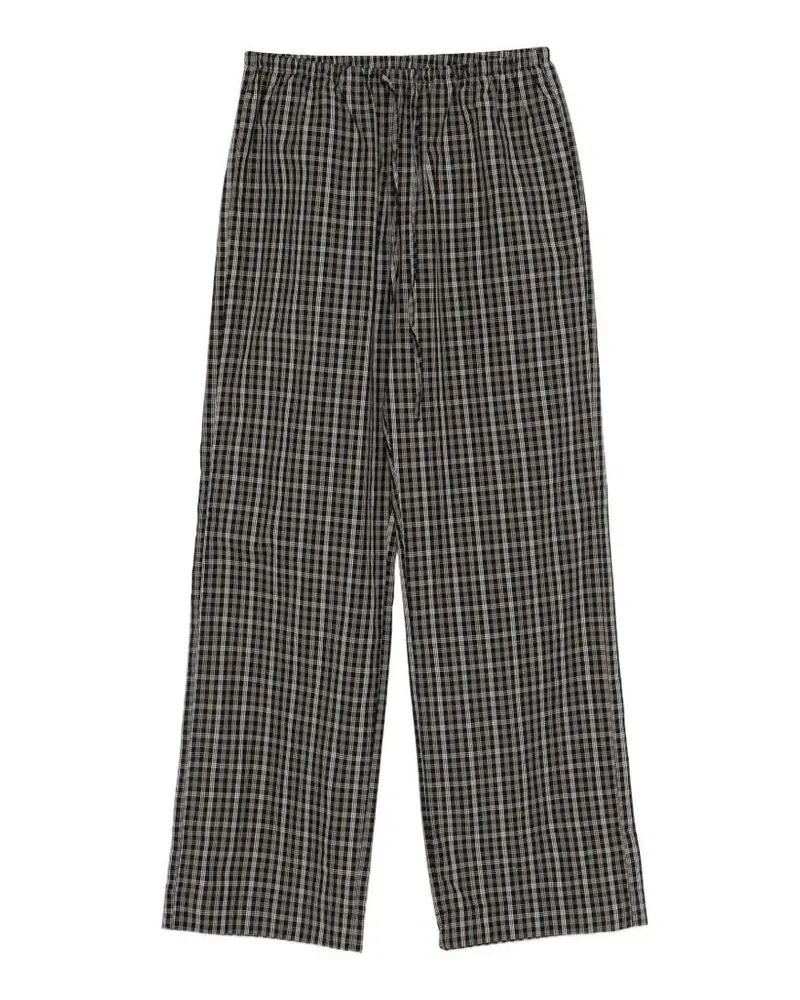 Róhe Relaxed Fit Checked Trousers Black