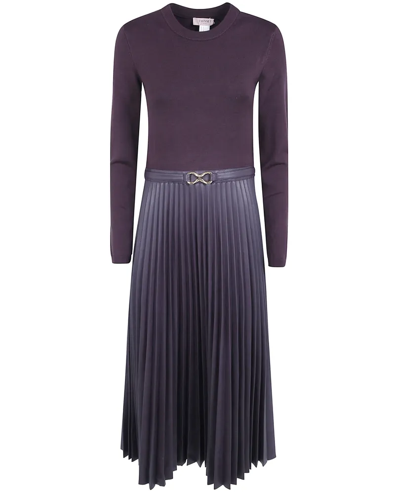 Twin-Set Dress Belted "Long Sleeved Belted Dress Brown