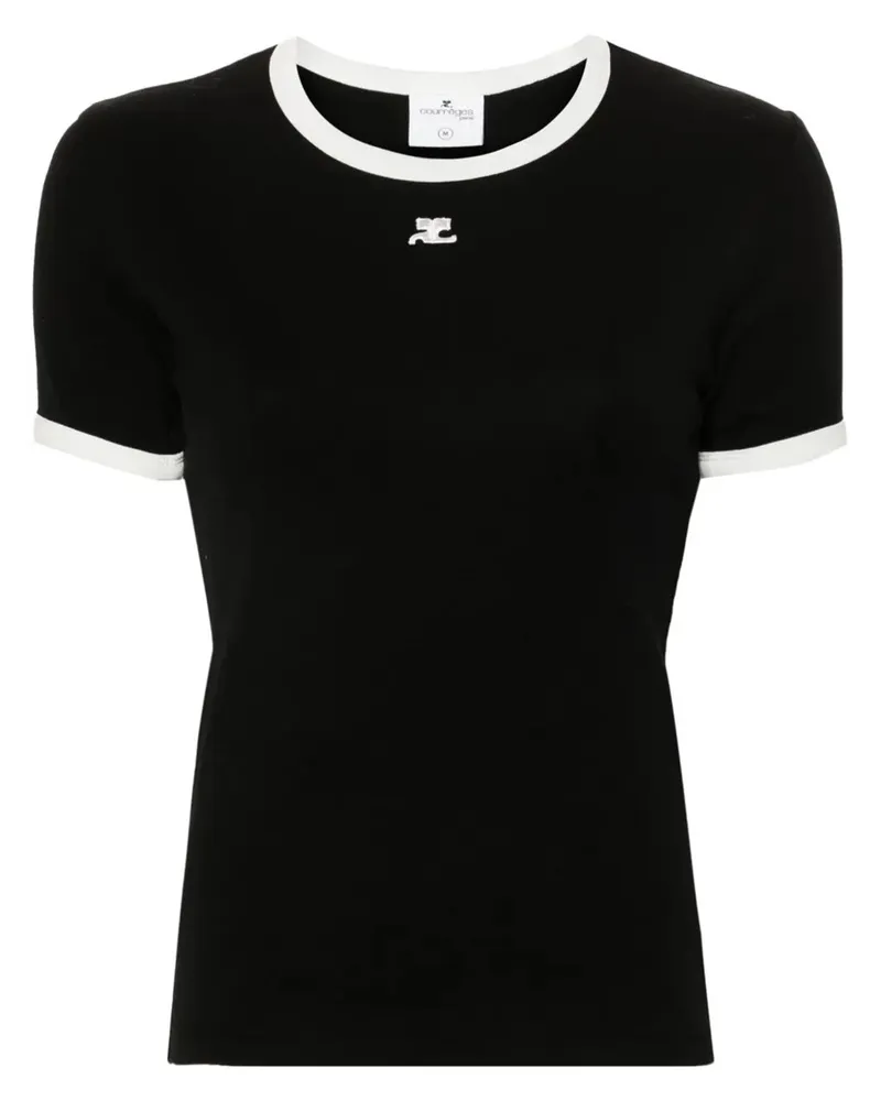 Courrèges Signature Contrast" T-Shirt Black