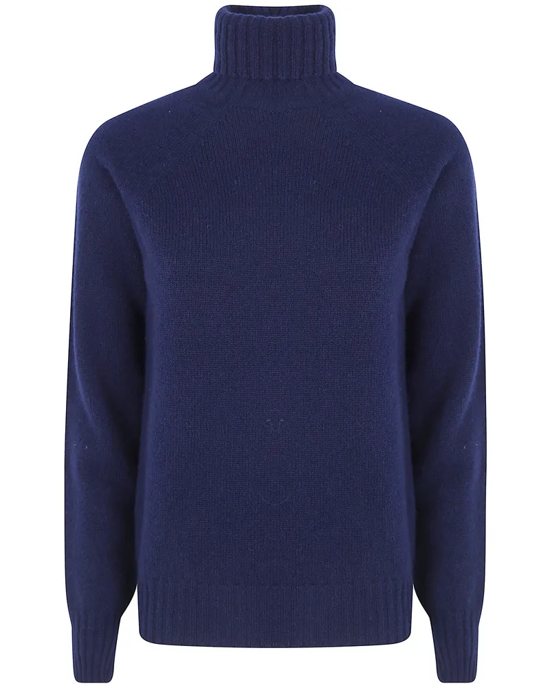 Drumohr  Sweater Wool "Turtle Neck Blue