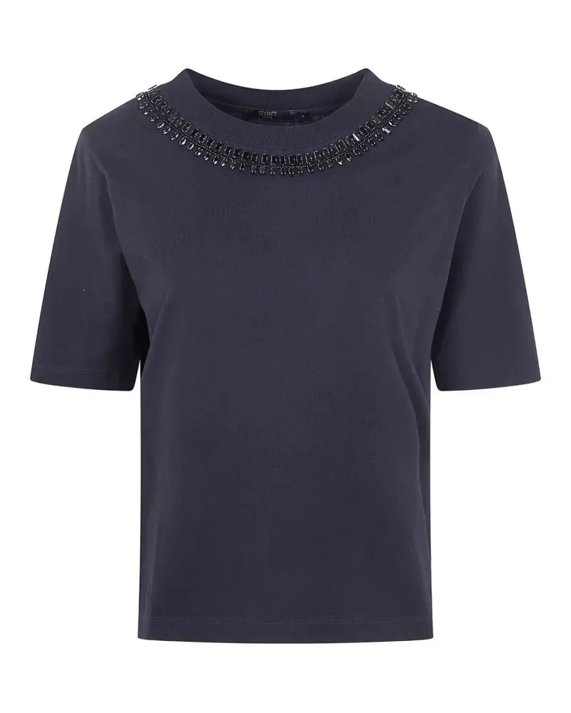 Seventy Jersey Cotton Embroidered T-Shirt Black