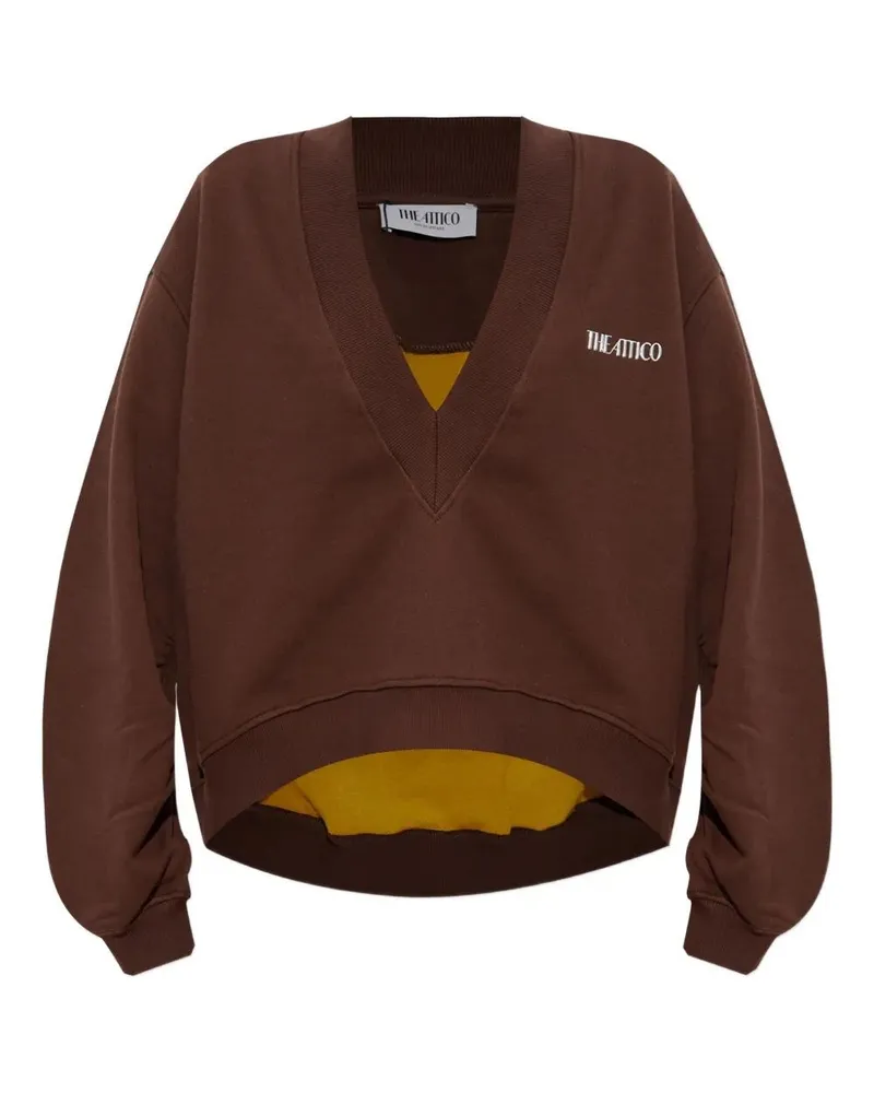 ATTICO Double American Fleece Sweatshirt Brown