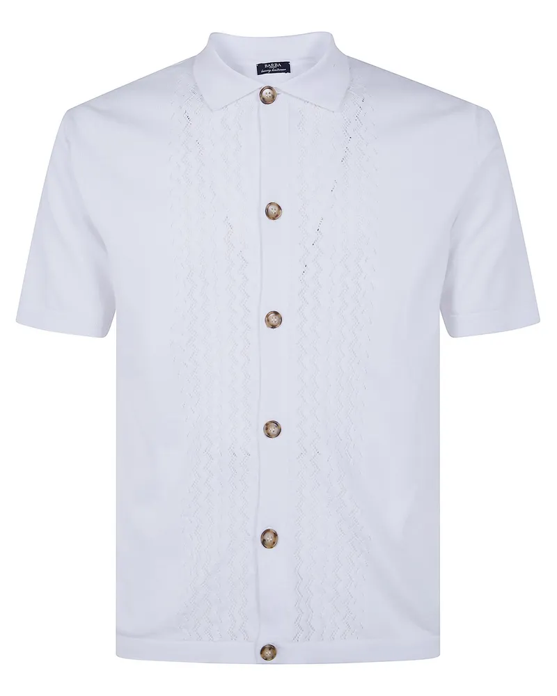 BARBA Cotton Drawn Shirt White