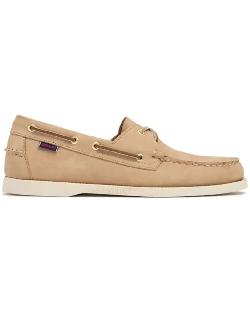 Sebago Docksides Portland Nubuk Boat Shoes Beige