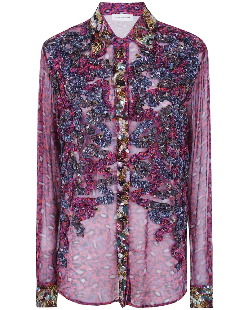 Dries van Noten Shirt Floral Chiffon "Chevy Pink