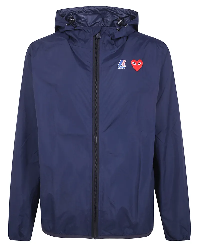 Comme des Garçons Jacket Full-Zip Red Emblem Blue