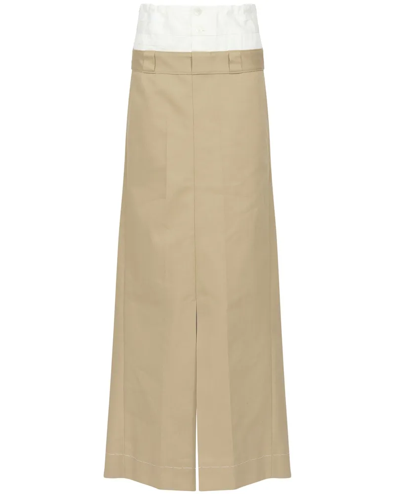 Maison Margiela Long Skirt Double Layer Brown