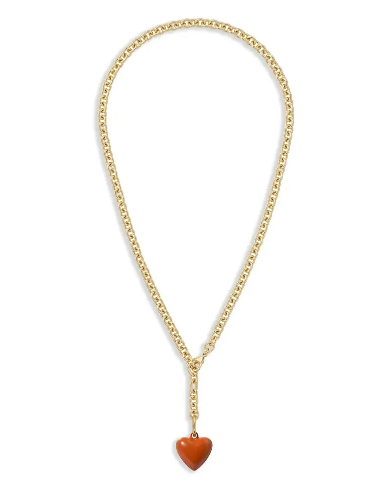 Roxanne Assoulin The Mini Puffy Heart" Necklace Red