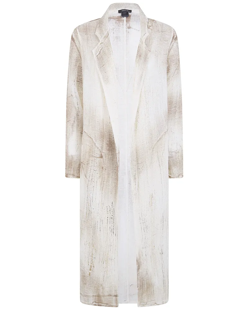 Avant Toi Brushed Effect Linen And Cotton Net Fabric Rever Jacket With Brown