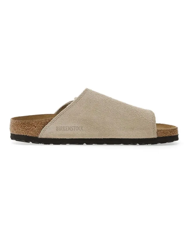 Birkenstock Solana Suede Leather Calzata S Slippers Gray