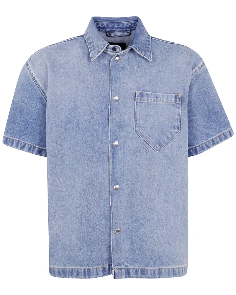 7 for all mankind Over Camp Mason Short Sleeves Shirt Blue