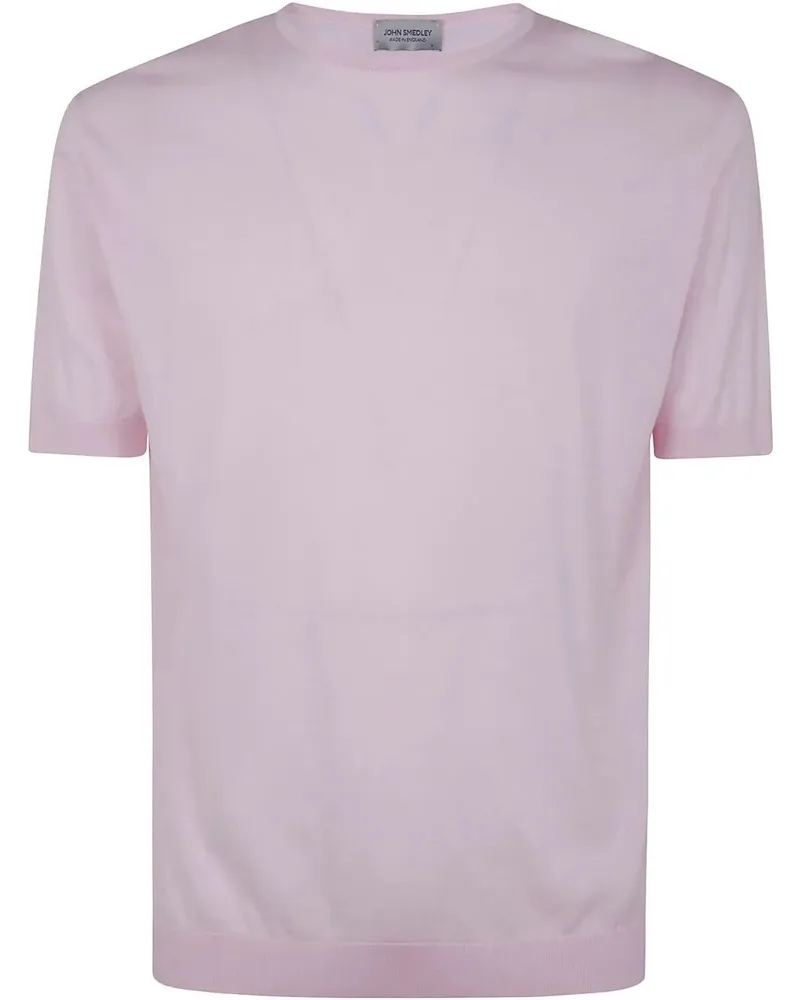 John Smedley Belden Short Sleeves Crew Neck T-Shirt Pink
