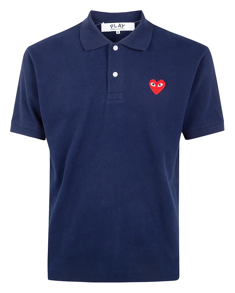 Comme des Garçons T-Shirt Red Emblem Red Heart Blue
