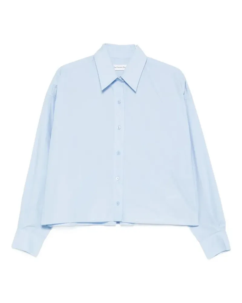FRANKIE Shop Arlen Cotton Boxy Shirt Blue