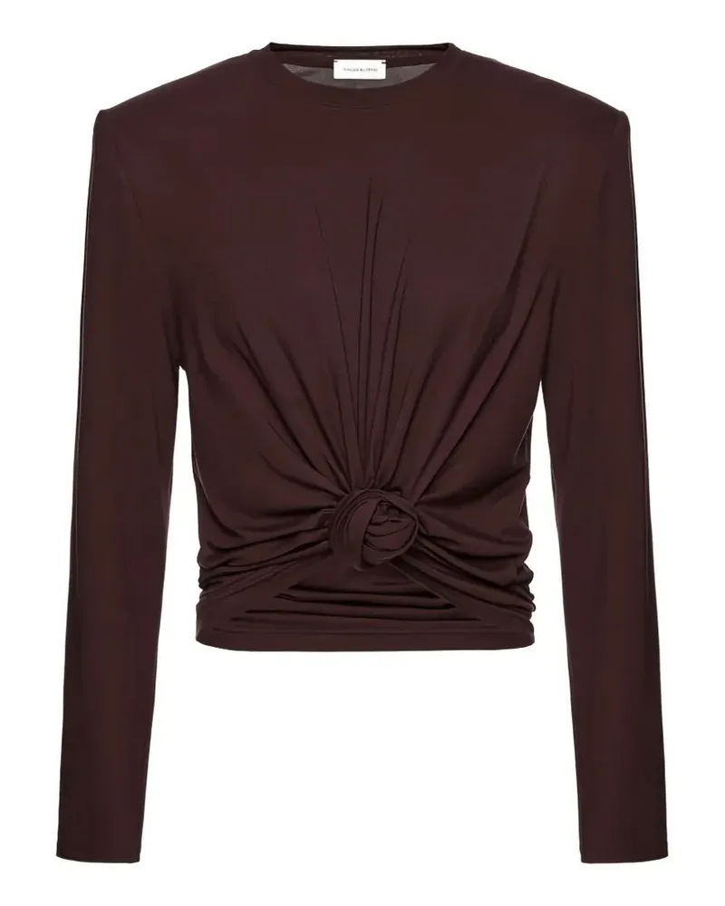 Magda Butrym Twist Long Sleeves Top Brown