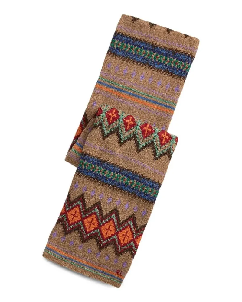 Ralph Lauren Scarf Wool Blend "Txt Geo Beige