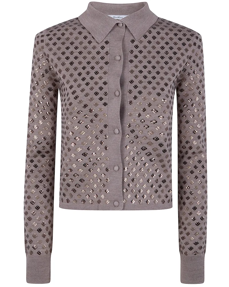 Max Mara Mxmragno" Sequins Cardigan Brown