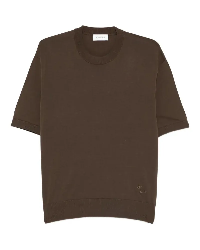 Laneus Knitted T-Shirt Man Brown