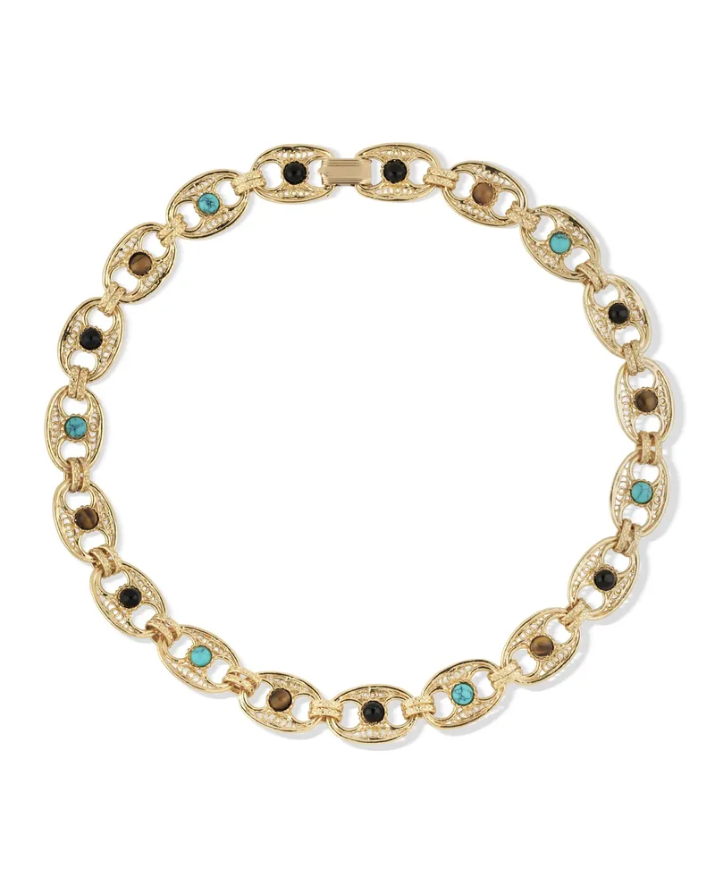 Gas Bijoux Necklace Multicolored Stones "Carthage Psp Metallic