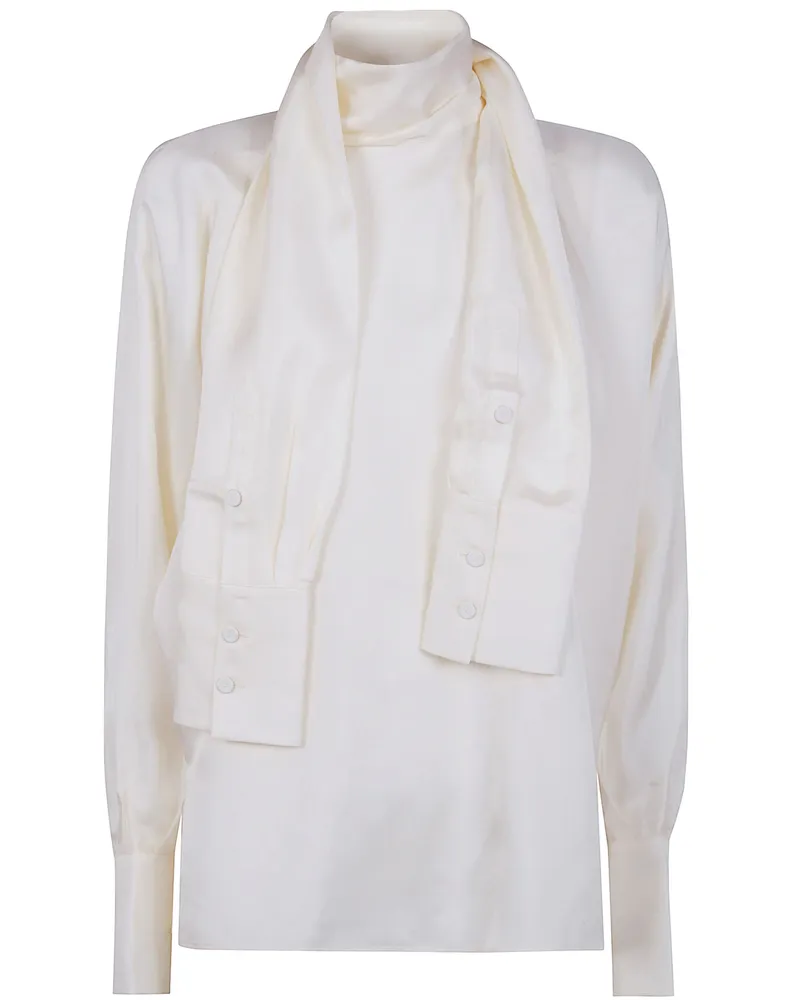 Róhe Foulard Silk Top Beige