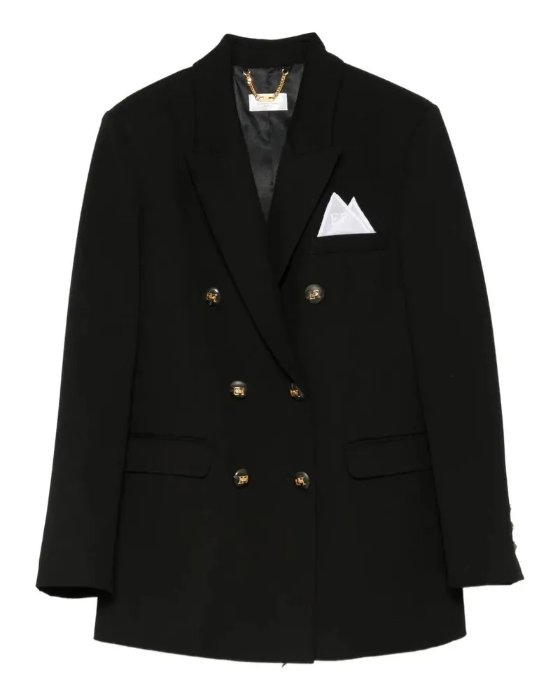 Elisabetta Franchi Double Breasted Jacket Black