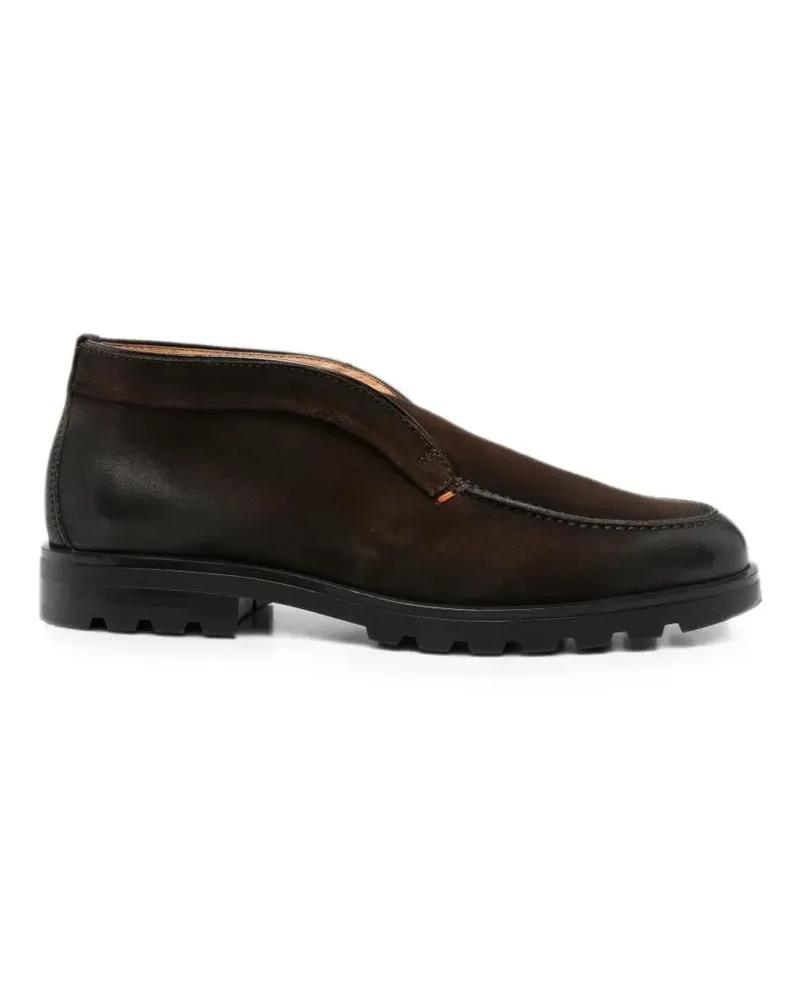 Santoni Loafers Suede "Rock Brown