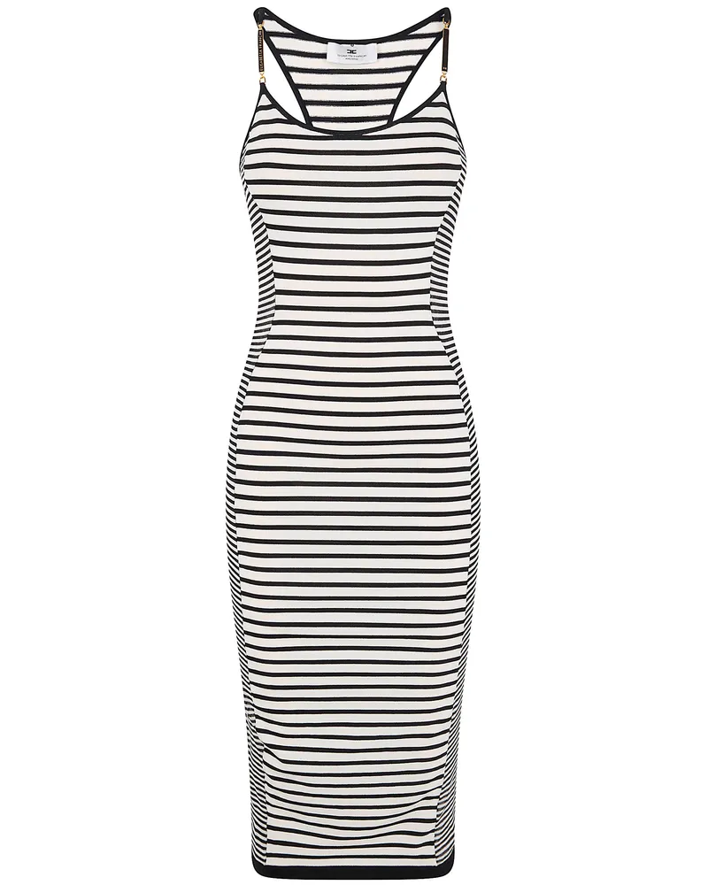 Elisabetta Franchi Midi Knit Dress Black