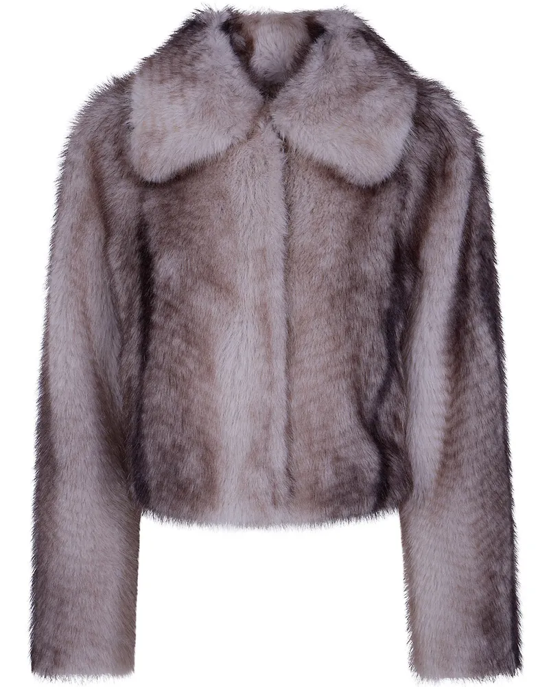 Twin-Set Coat Eco Fur Bomber Coat Brown