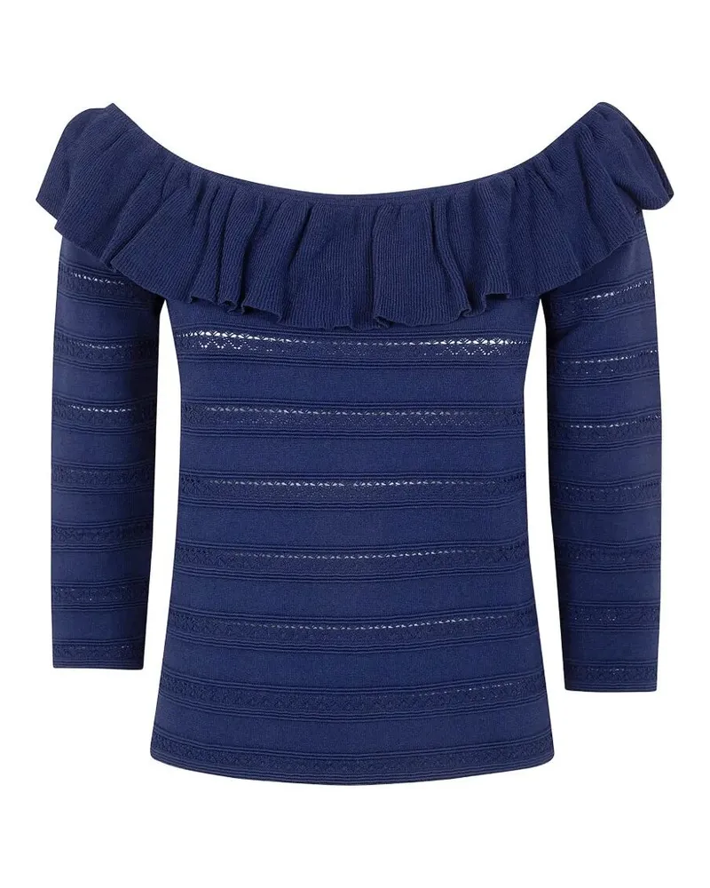 Blumarine Viscose Pointelle Sweater Blue