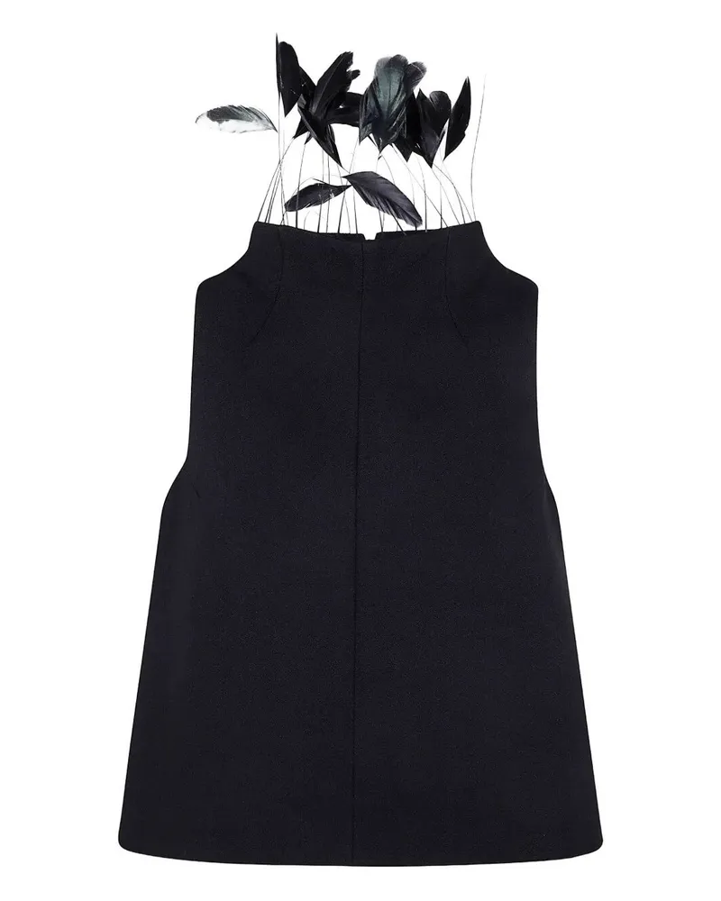 N° 21 Sleeveless Top With Feathers Black
