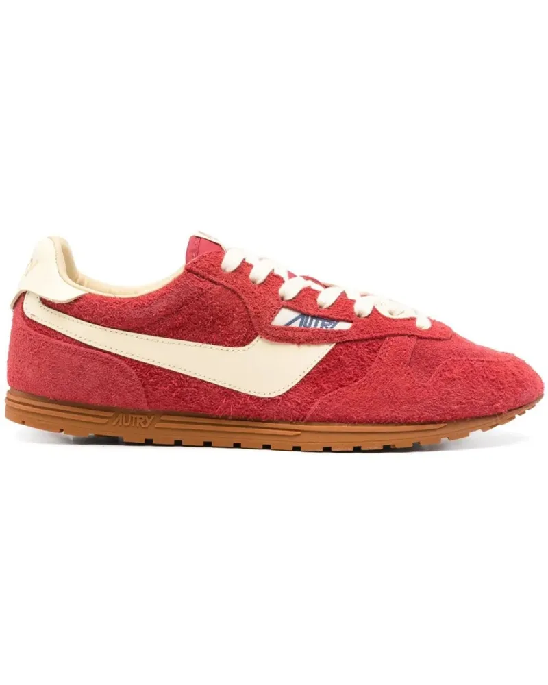 AUTRY Windspin Low Man Suede Leather Sneakers Red