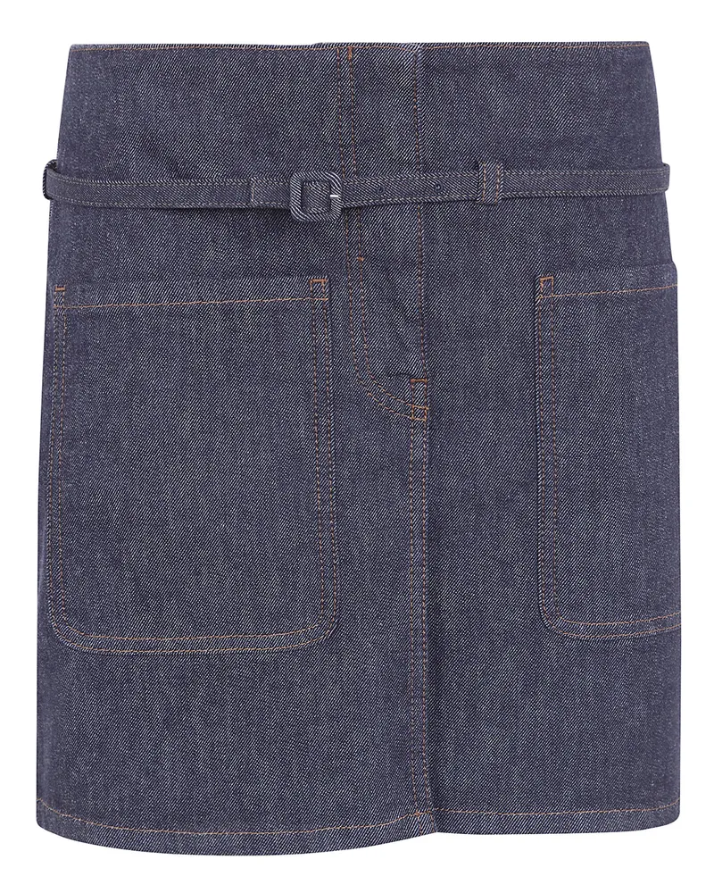 Courrèges Two Pockets Denim Skirt Gray