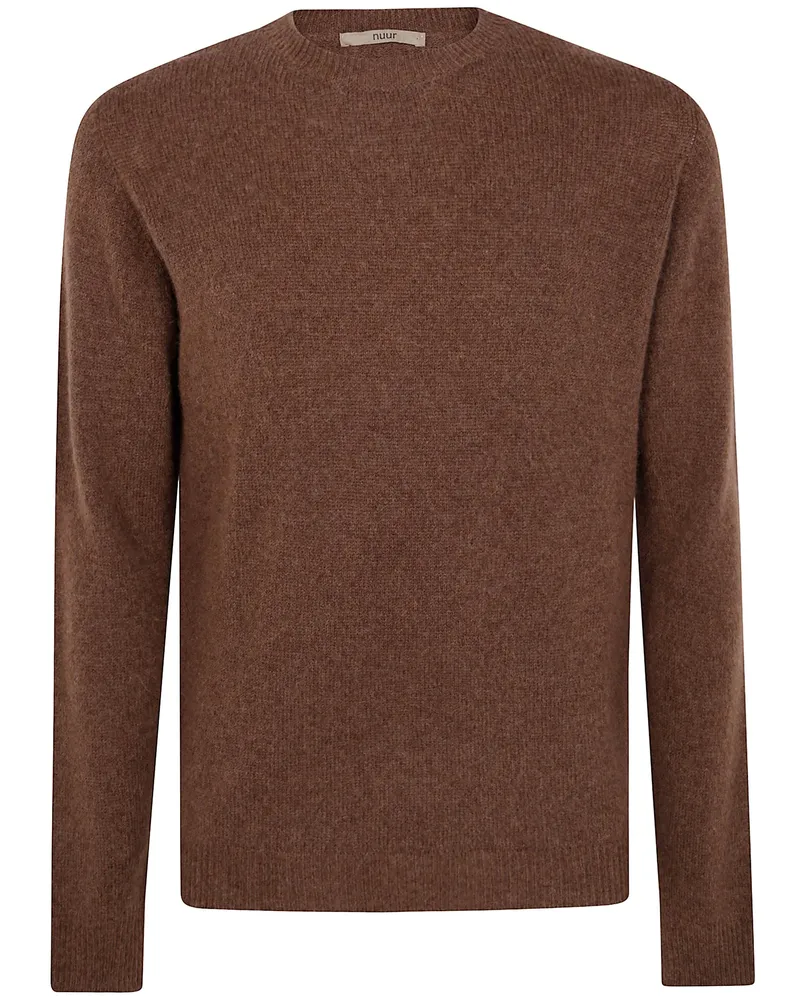 Nuur Long Sleeves Swg Round Neck Sweater Brown