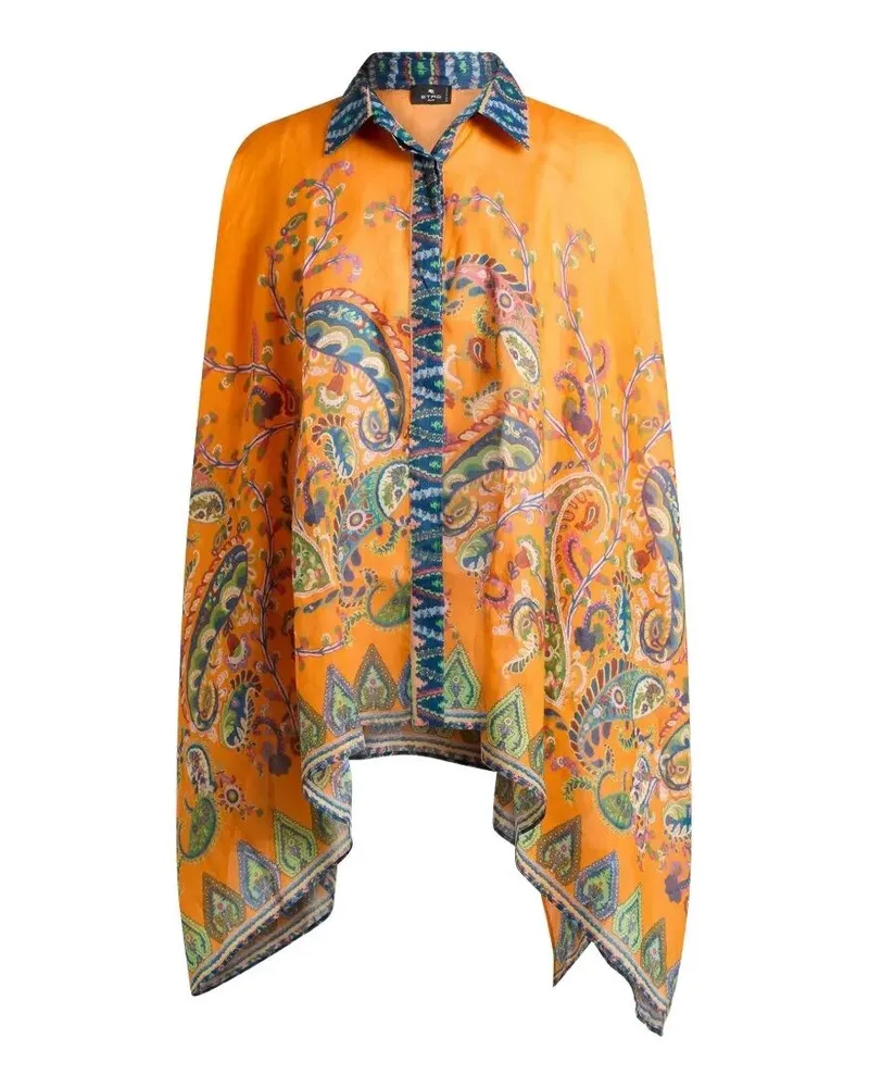 Etro Printed Oversized Shirt Yellow