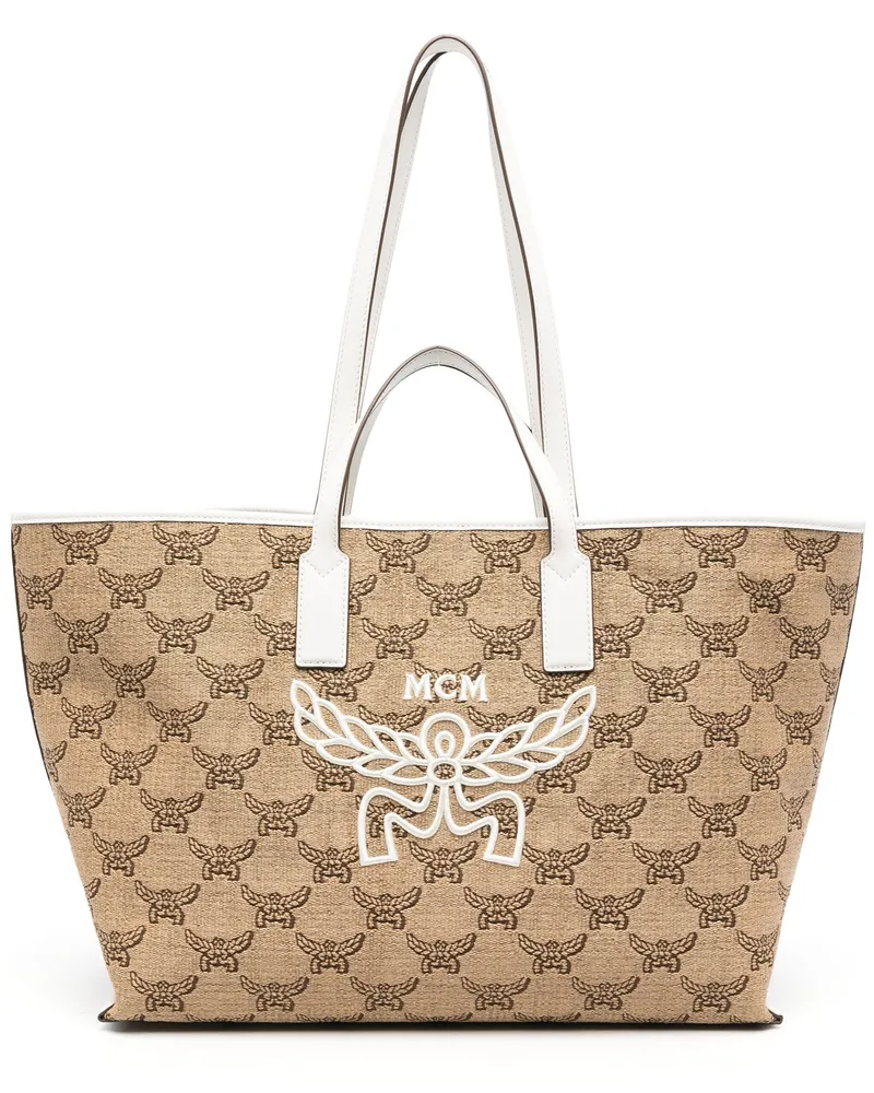MCM Himmel Oth Shopper Medium Bag By Mcm Beige