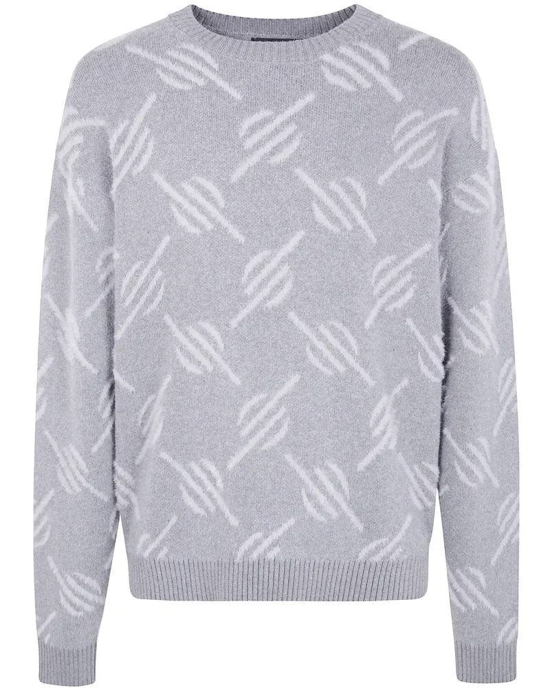 Daily Paper Tevin Monogram" Knit Sweater Gray