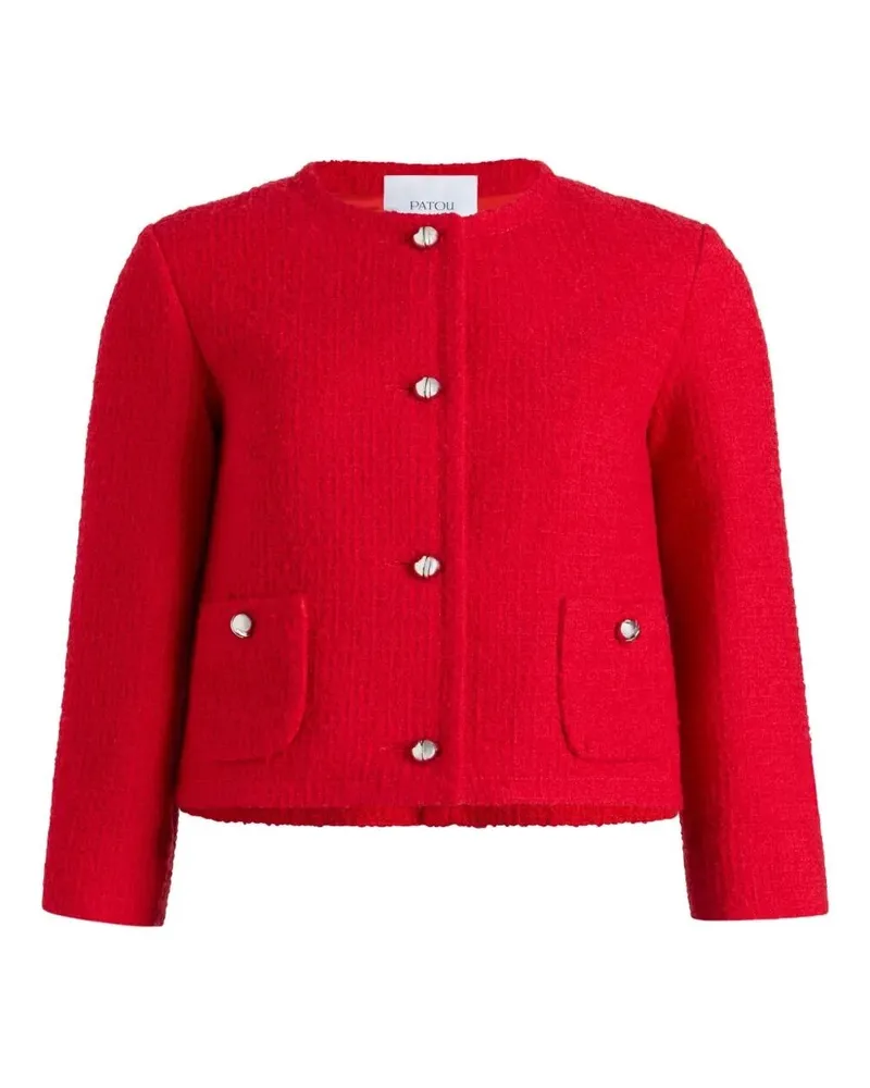 Patou No Collar Box Jacket Red