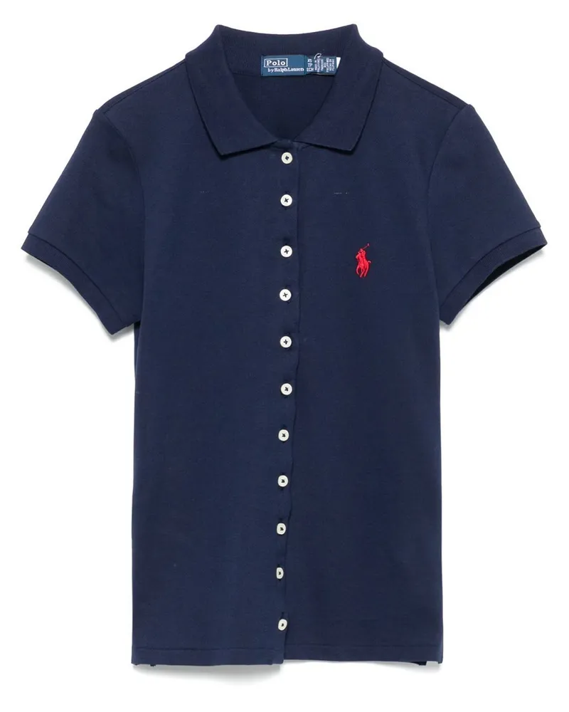 Ralph Lauren Short Sleeves Polo Shirt Frontal Bottons Blue
