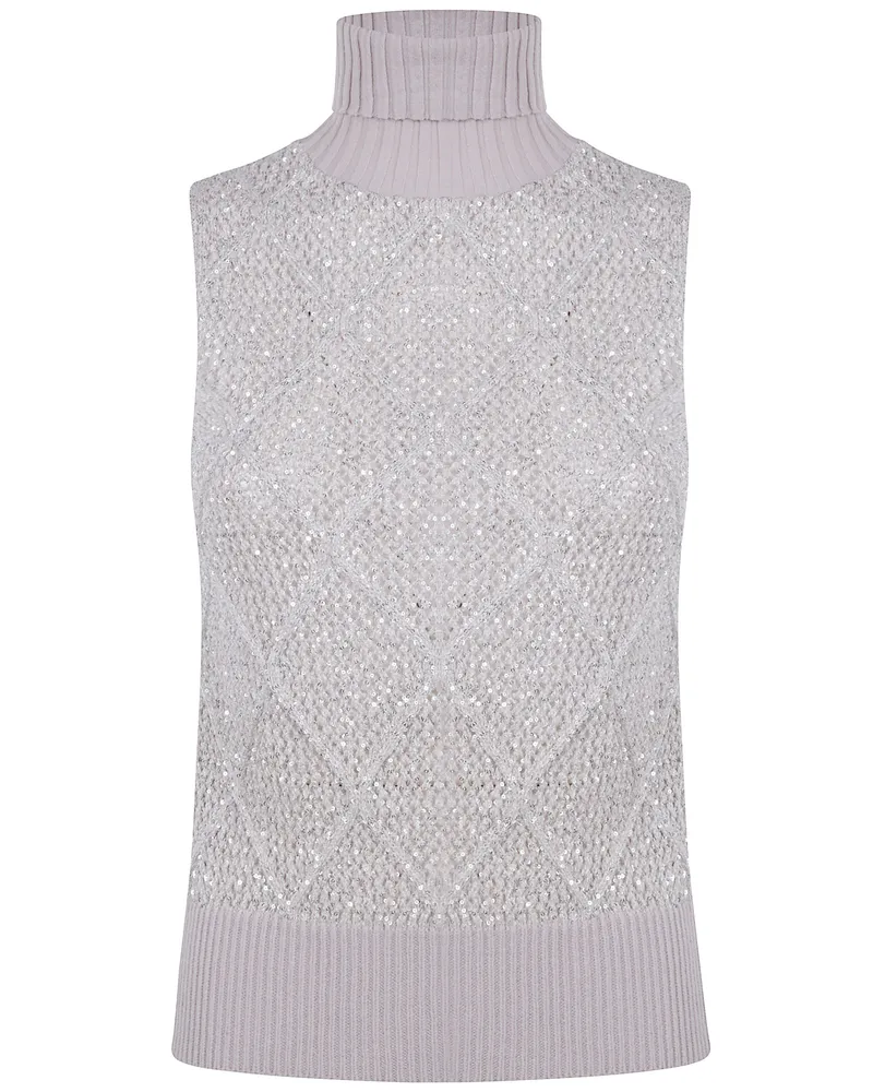 D.EXTERIOR D. EXTERIOR Rhombus Sequins Slim Top Gray