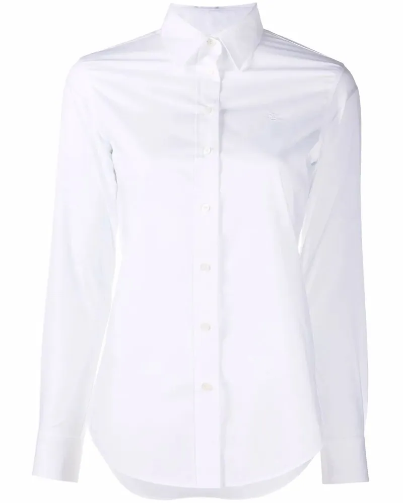Ralph Lauren Jamelko' Long Sleeve Button Front White