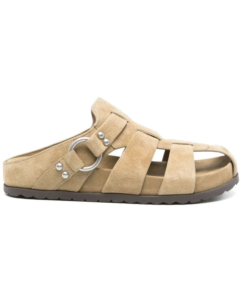 ash Terry Suede Velours Sandals Brown