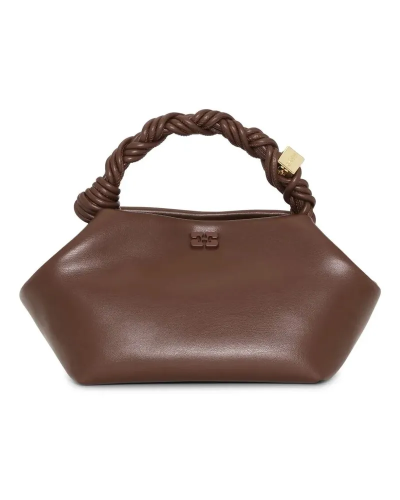 Ganni Shoulder Bag Recycled Leather "Ganni Bou" Small Brown