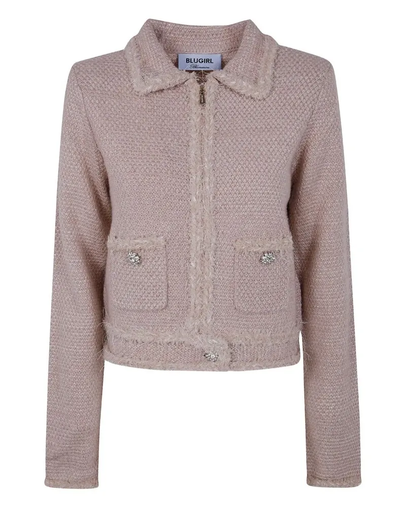 Blumarine Mouline Knit Jacket Brown