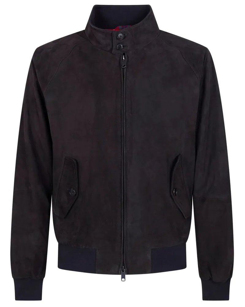 Baracuta G9 Suede" Bomber Jacket Blue