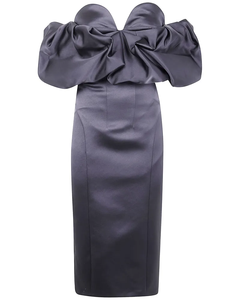 Elisabetta Franchi Satin Dress Strapples Black