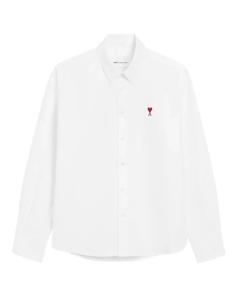 AMI Paris Classic Long Sleeve Shirt Button Down Collar W Beige