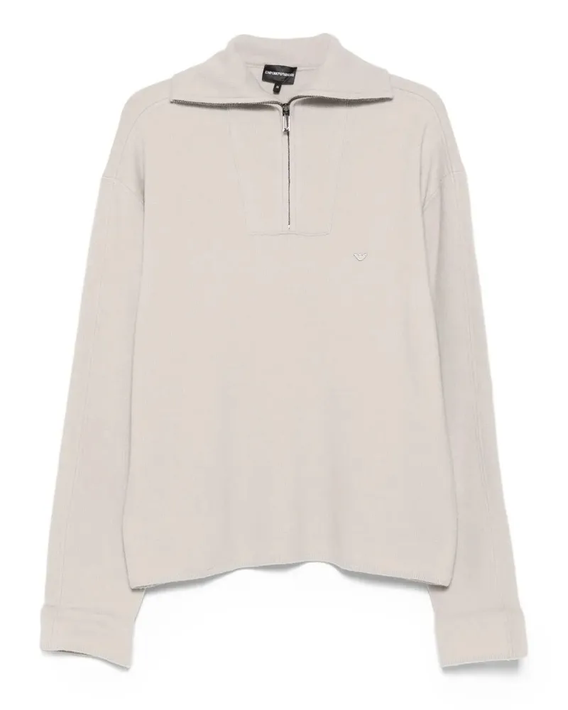 Emporio Armani Half Zip Turtle Neck Sweater Gray