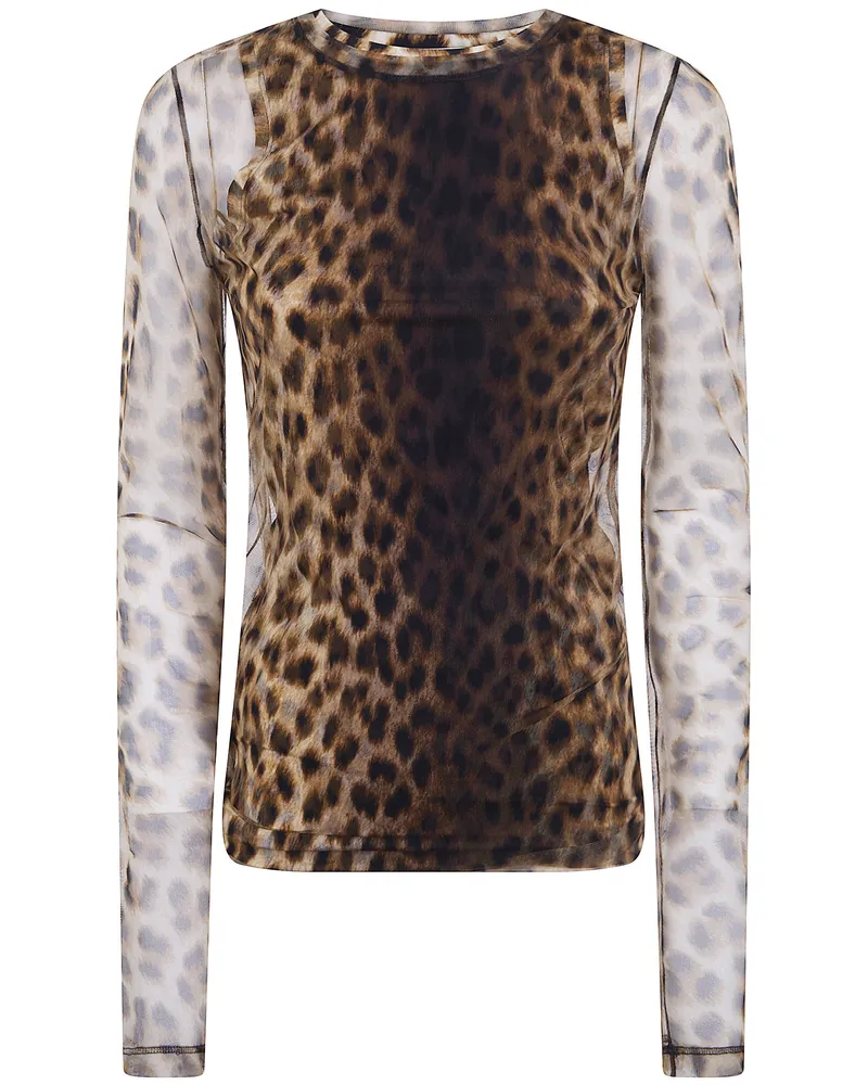 Max Mara Zebu Mesh Top Brown