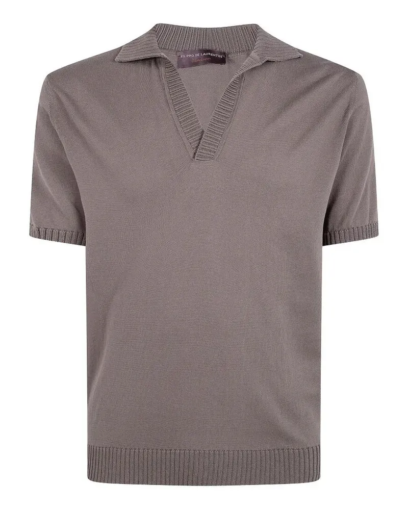 Filippo de Laurentiis Short Sleeves "Skipper" Polo Shirt Gray