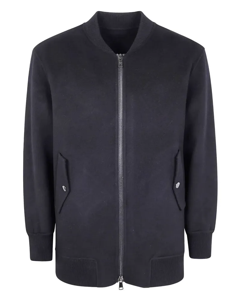 Giorgio Brato Wool Cashmere Double Bomber Jacket Black